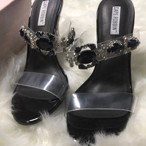Glam Jeweled heeled slides